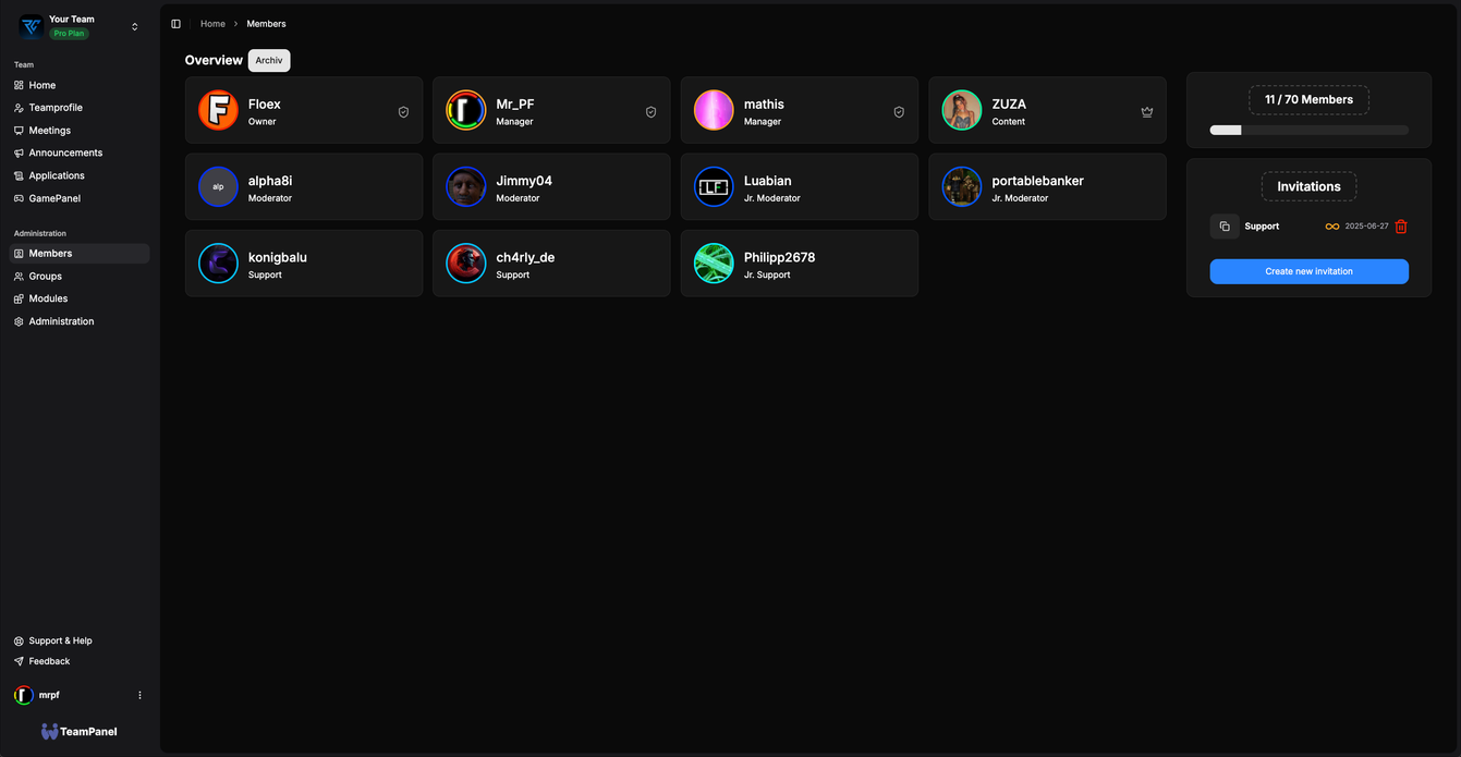 Applicant management screenshot