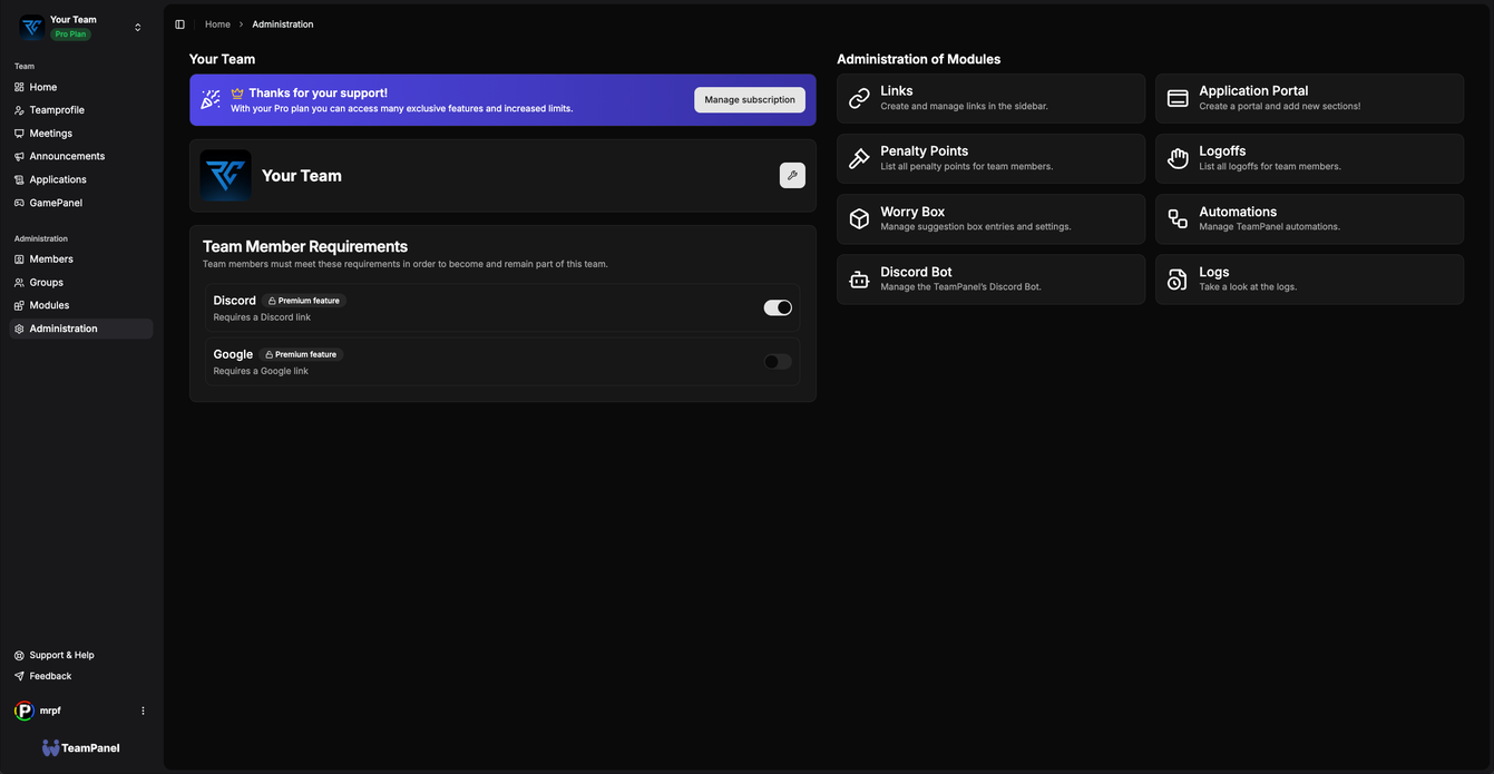 GamePanel dashboard screenshot